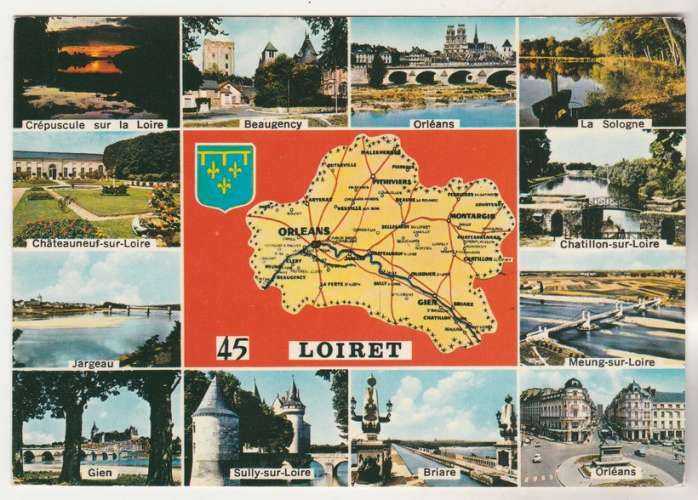cpm 45   Carte géographique du Loiret