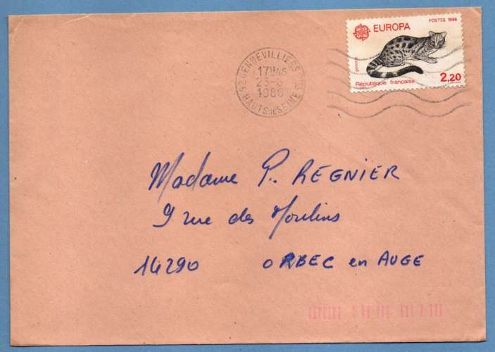  N° 2416 Europa / Lettre 1986 (petit def)