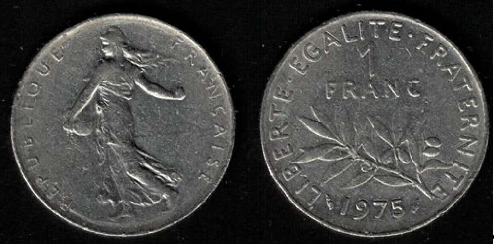 France 1975 monnaie coin 1 Franc Semeuse SU