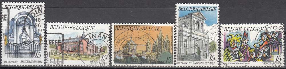  Belgique 1992 COB 2468 - 2472 O Cote (2016) 1.50 Euro Tourisme Cachet rond