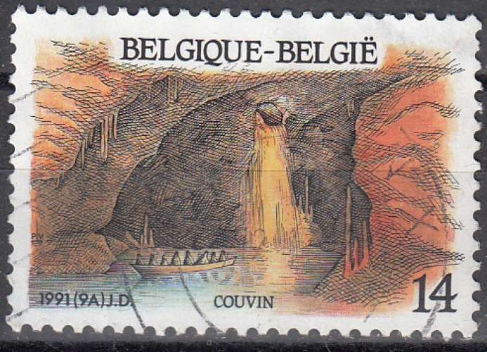 Belgique 1991 Michel 2462 O Cote (2016) 0.30 Euro Couvin Grottes de Neptune Cachet rond