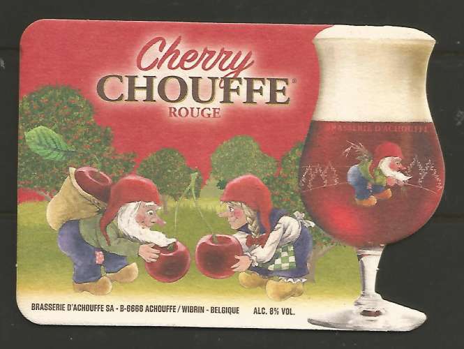 Sous-bock - Belgique - Cherry Chouffe Rouge - Br d'Achouffe - Neuf **