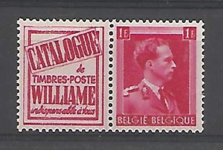 Belgique - 1941 - Publicité - Léopold III (col ouvert) - Tp n° PUB 170 - Neuf **
