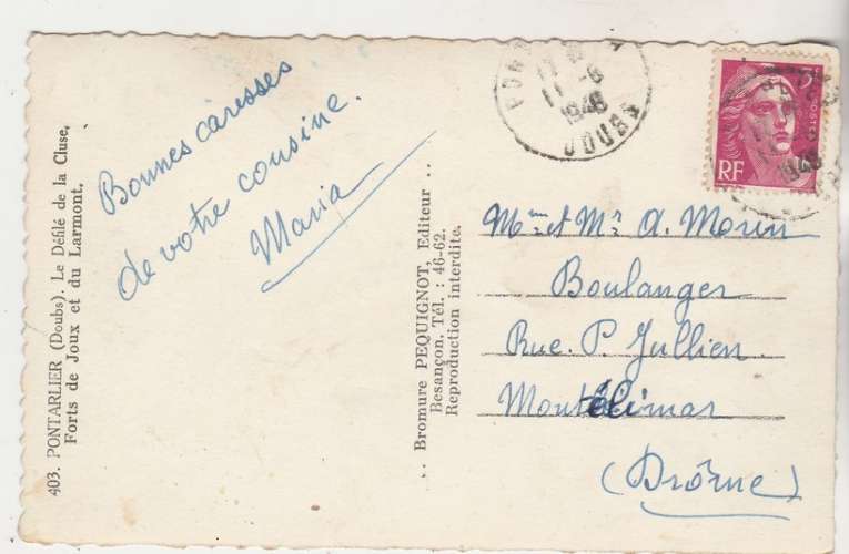 cpsm 25 Pontarlier Le défilé de la Cluse ( voie férrée )