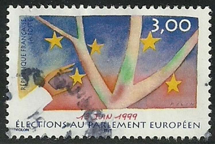 France 1999 - Parlement européen - Folon - 3237 oblitéré .