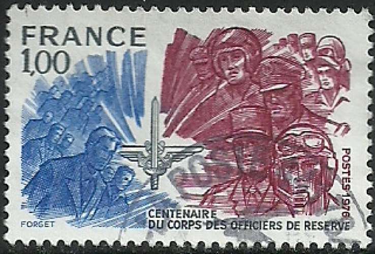 France 1976 - Corps des officiers de réserve - 1890 oblitéré .