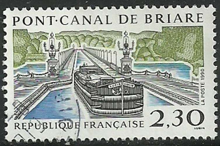 France 1990 - Pont canal de Briare - 2658 oblitéré .