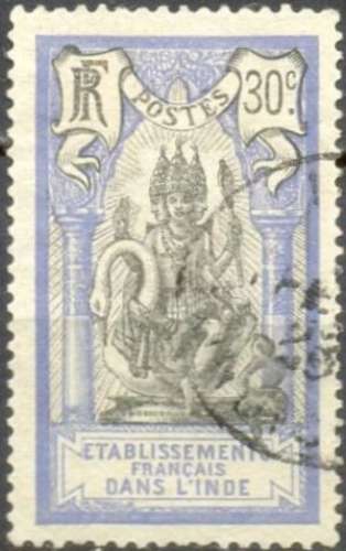 Inde française 34 oblitéré