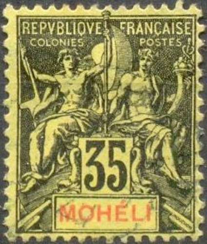 Mohéli 9 oblitéré