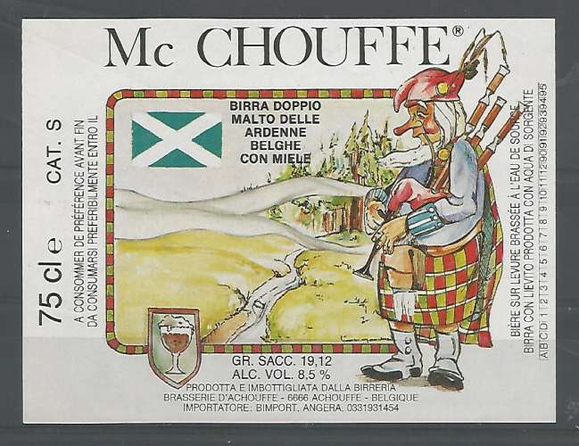 Etiquette de Bière - Belgique - Mc Chouffe - 75 cl - Brie d'Achouffe -  - Neuve