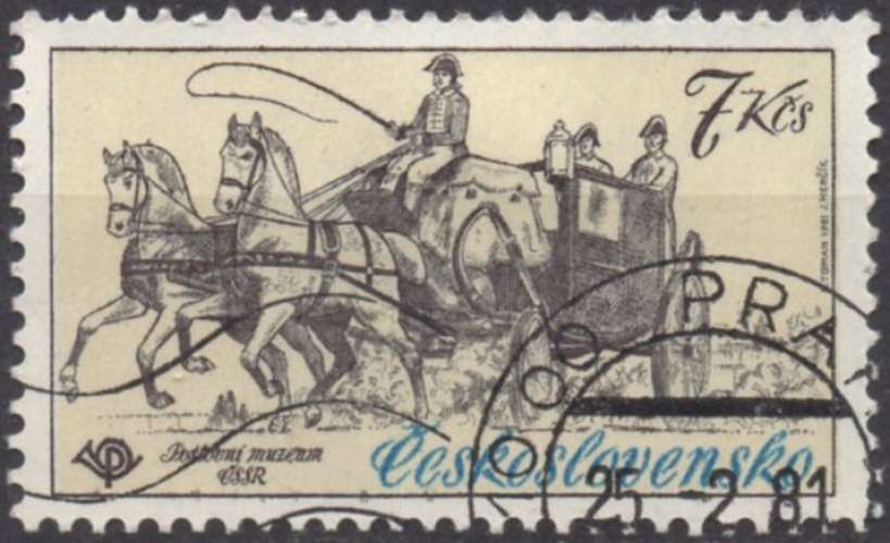  J202N - Y&T n° 2427 - oblitéré - Coupé hippomobile - 1981 - Tchécoslovaquie