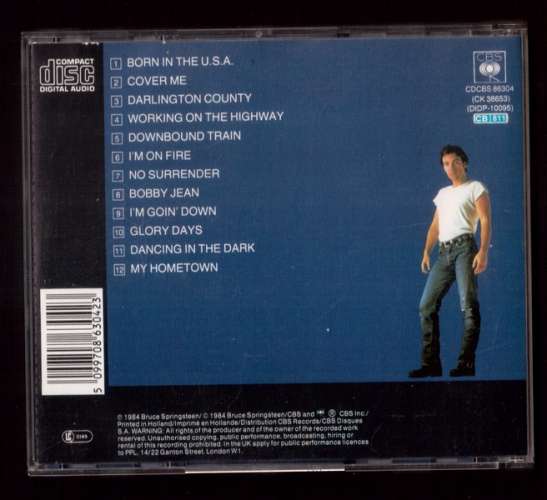 1984 CD  Europe Bruce Springsteen Born in the USA CBS    CDCBS  86304