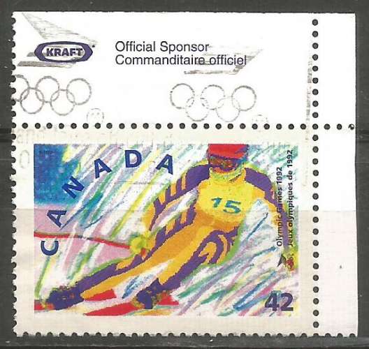 Canada - 1992 - Y&T n° 1233 - Obli. - Ski alpin - Jeux Olympiques d'hiver 1992 - Alberville