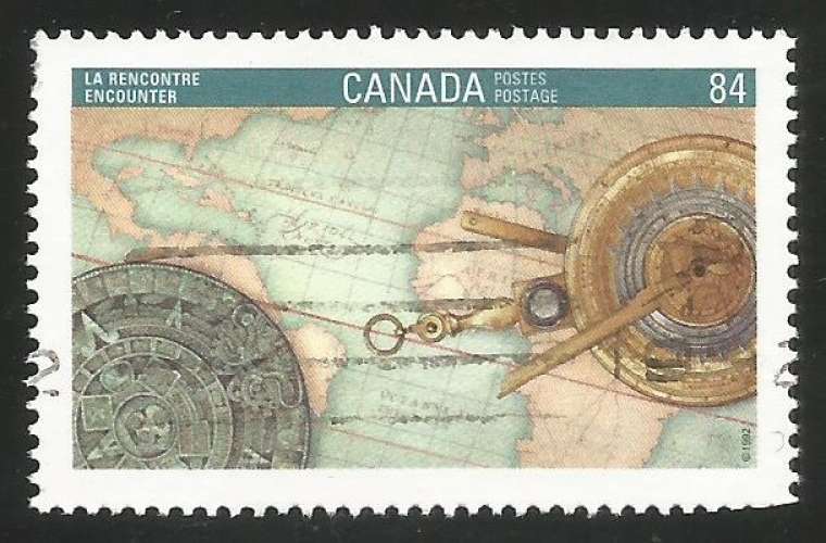 Canada - 1992 - Y&T n° 1237 - Obli. - La rencontre - Christophe Colomb - 1er voyage Europe-Amérique 