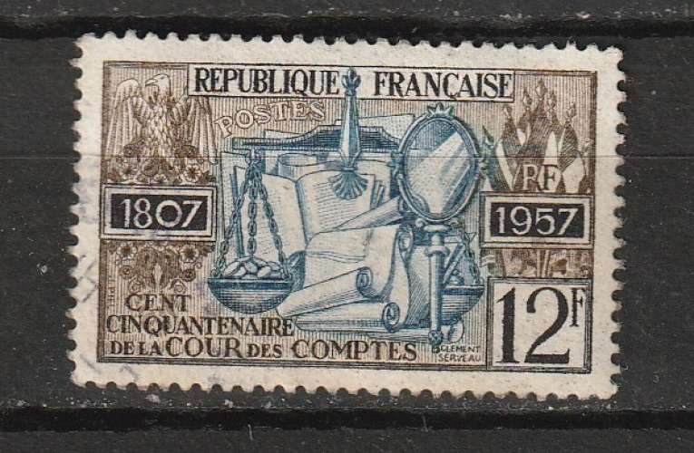 France 1957 YT 1107 150 ans Cour des Comptes
