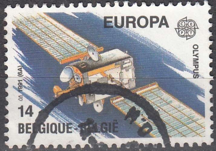 Belgique 1991 COB 2406 O Cote (2016) 0.30 Euro Europa CEPT Satellite de communications Cachet rond