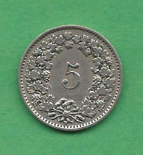 Monnaie Suisse - 5 Rappen 1928 B (Cupro Nickel) KM# 26 Monnaie Suisse - 5 Rappen 1928 B (Cupro Nickel) KM# 26