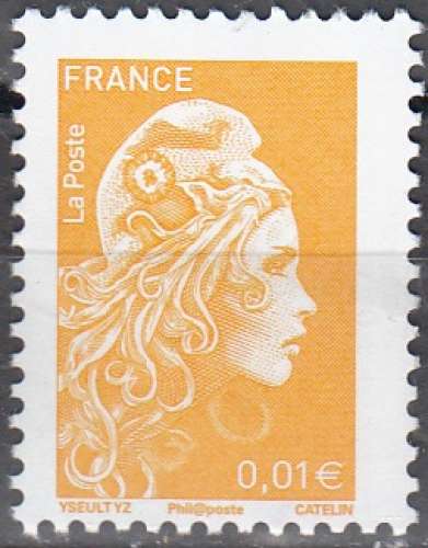 France 2018 Marianne l'Engagée 0.01 Euro Neuf ** 