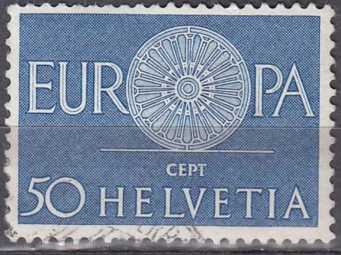 Helvetia 1960 Michel 721 O Cote (2009) 1.00 Euro Europa CEPT Roue Cachet rond