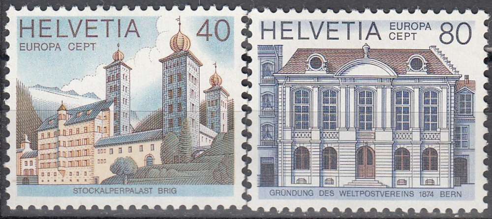 Helvetia 1978 Michel 1128 - 1129 Neuf ** Cote (2017) 2.25 Euro Europa CEPT Monuments