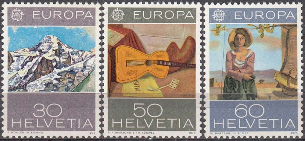 Helvetia 1975 Michel 1050 - 1052 Neuf ** Cote (2017) 2.25 Euro Europa CEPT Tableaux