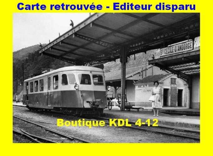 BVA 661-01 - Autorail Billard n° 214 en gare - SAINTE-CECILE D'ANDORGE - Gard - CFD Lozére