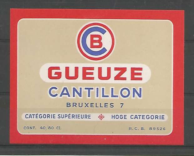 Etiquette de Bière - Belgique - Kriek Cantillon - 60 / 80 cl - Brie Cantillon - Neuve