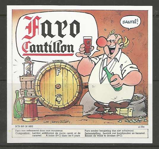 Etiquette de Bière - Belgique - Faro Cantillon - 75 cl - Brie Cantillon - Neuve