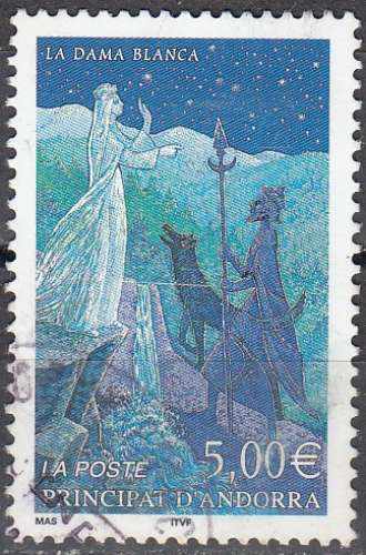 Andorre Français 2002 Michel 585 O Cote (2017) 6.00 Euro Legende La Dame Blanche Cachet rond