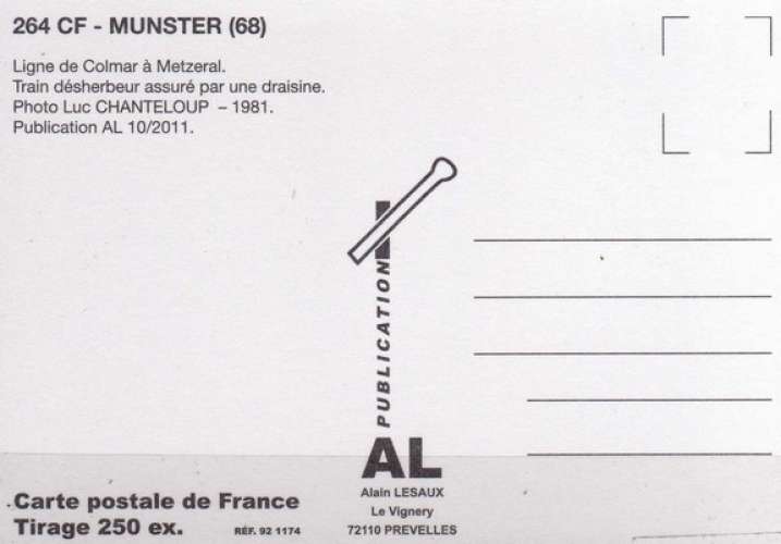 AL 0264 - Draisine en gare - MUNSTER - Haut-Rhin - SNCF
