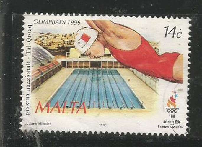 Malte 1996 - YT n° 966 - J.O. d'été - Natation