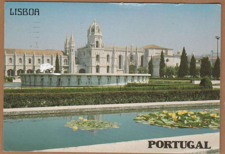 cpm Portugal Lisbonne Monastère dos Jeronimos ( timbres )