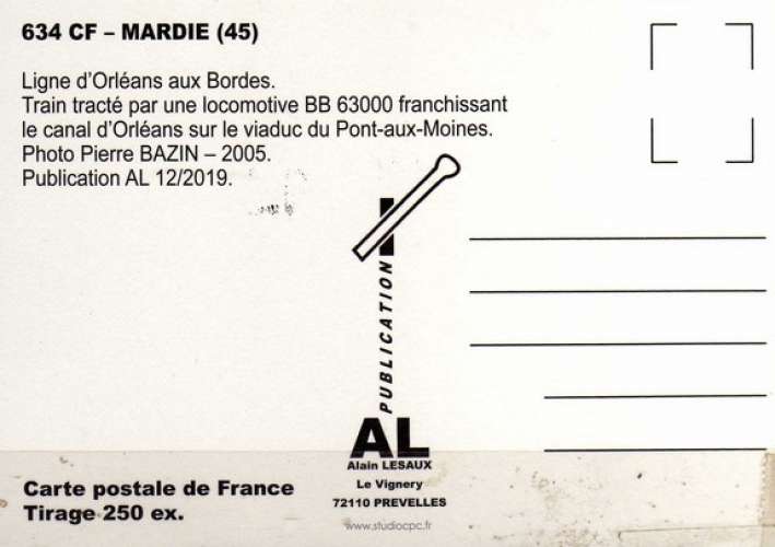 AL 634 - Train - Loco BB 63000 et BB 66000 viaduc du Pont aux Moines - MARDIE - Loiret - SNCF