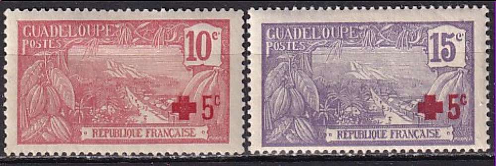 guadeloupe ... n° 75/76  neufs* ... 1915
