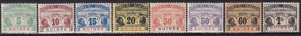 guinée ... taxe n° 8 à 15  neufs* ... 1906