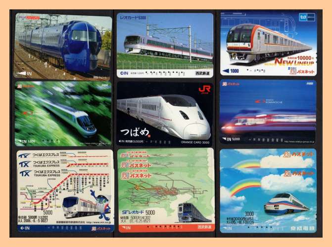 151 Télécartes diff. PP Japon 14 SCANS Trains TB 