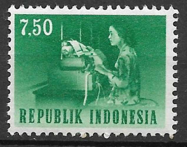 Indonésie 1964 Y&T 384 neuf sans charnière - Télétypiste (scan dos)