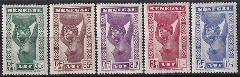 senegal ... n° 144 à 148  neufs* ... 1938