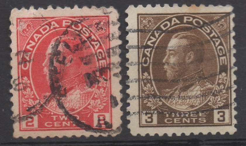 Canada 1914 - Y & T : 094, 110 - Roi Georges V