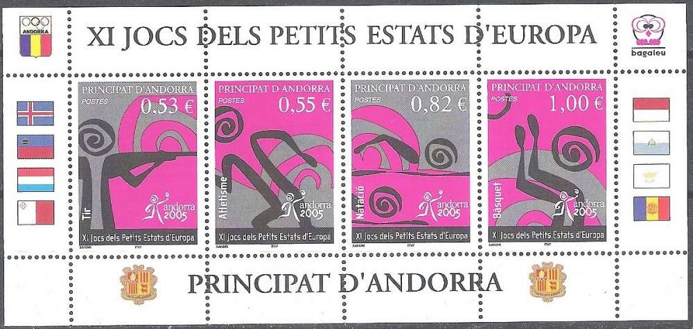 Andorre Français 2005 Michel Bloc Feuillet 2 Neuf ** Cote (2008) 12.00 Euro Jeux des petits etats 