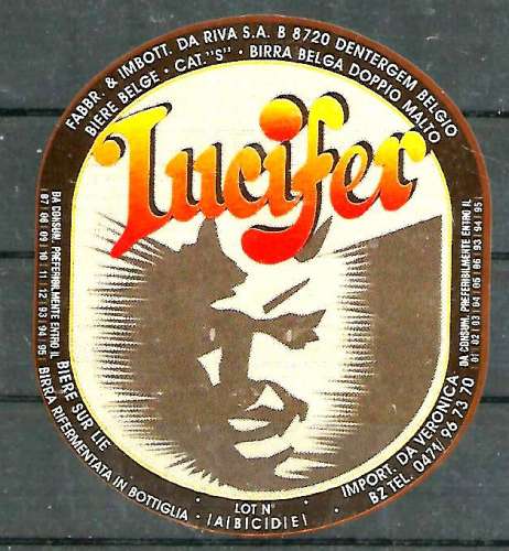 Etiquette de Bière - Belgique - Lucifer - Brie Riva - Neuve