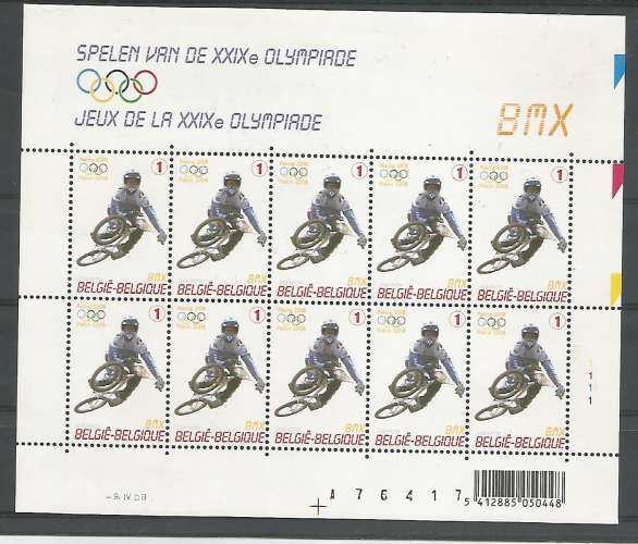 Belgique - 2008 - JO Pekin - Cyclisme - BMX - Bloc n° 3797 (x10) - Neuf **