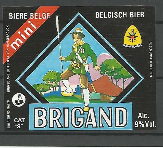 Etiquette de Bière - Belgique - Mini Brigand - Brie Van Honsebrouck - Neuve