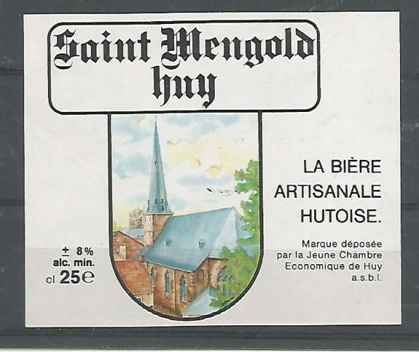 Etiquette de Bière - Belgique - Saint Mengold Huy - 25 cl - Neuve