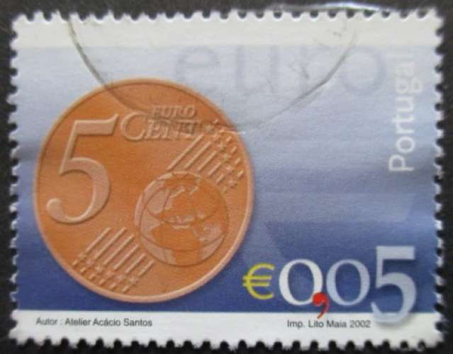 PORTUGAL N°2542 Pièce de 5c euro oblitéré