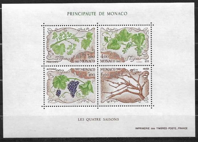 monaco ... bloc n° 38  neuf** ... 1987  monaco ... bloc n° 38  neuf** ... 1987