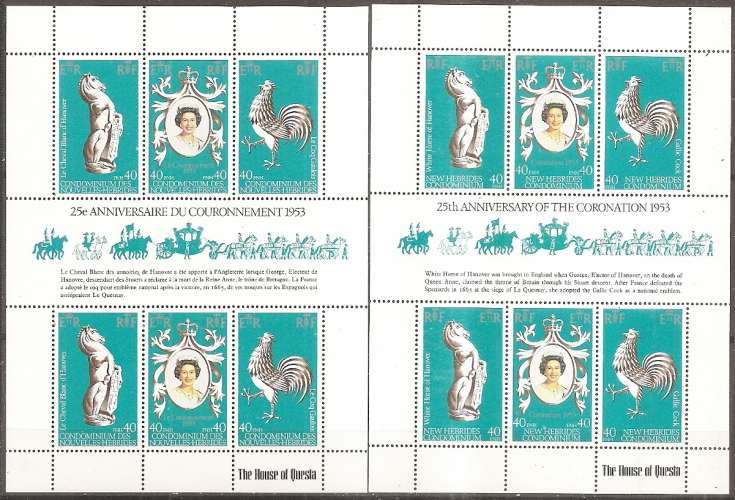  nouvelles-hébrides ... 2 feuillets n° 537A/540A  neufs** ... 1978