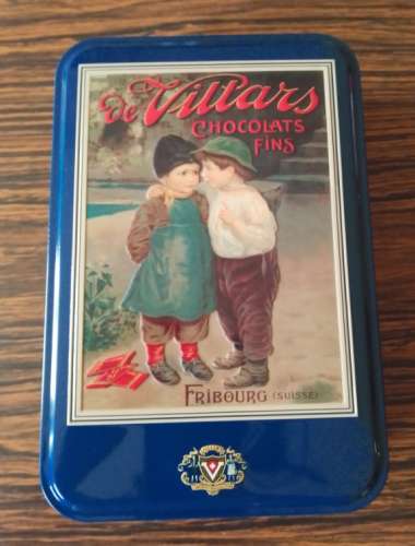 Boîte Métallique rectangulaire Chocolats Fins De Villars Fribourg Suisse Enfants