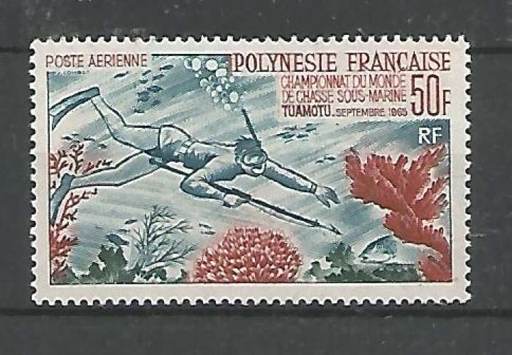 Polynésie Française - 1965 - Championnat de Chasse Sous-Marines - Tp n° Aér 14 - Neuf ** 