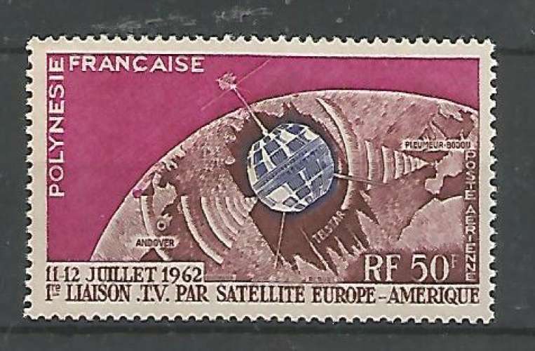 Polynésie Française - 1962 - Telecom Spacial - Tp n° Aér 6 - Neuf * *